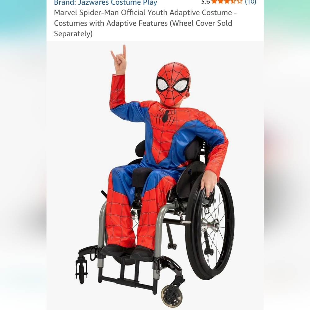Marvel Spider-Man Youth Adaptive Costume Size 12-14